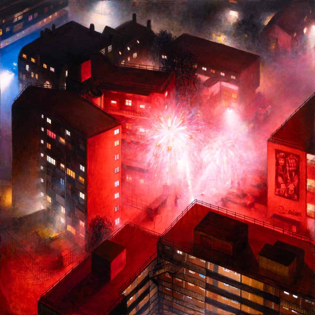 The digital image of the painting 'The Bethnal Green School of Rocket Science' by Lawrence Brand 2026